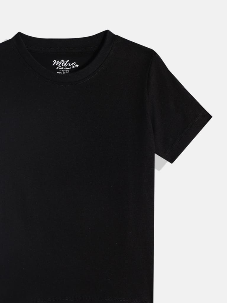 BOYS BLACK CREW NECK T-SHIRT