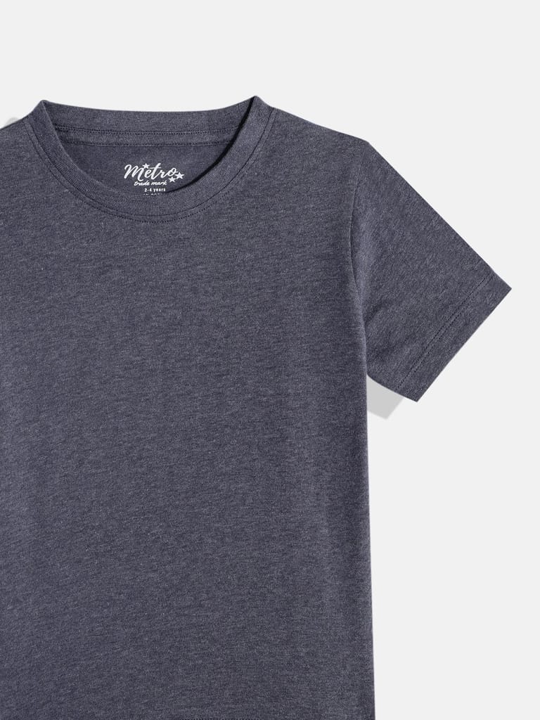 BOYS NAVY BLUE CREW NECK T-SHIRT