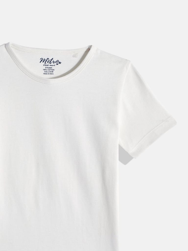 BOYS OFF WHITE CREW NECK T-SHIRT