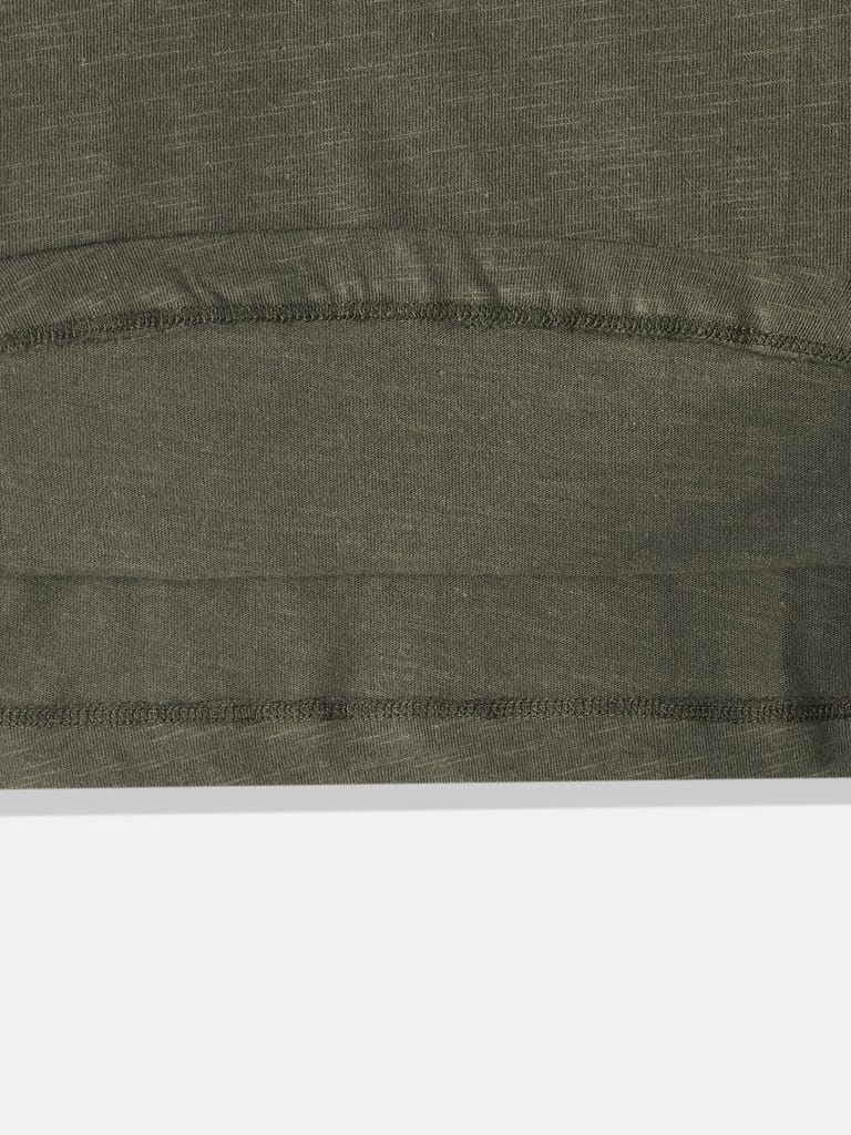 GIRLS DARK OLIVE CROP TOP