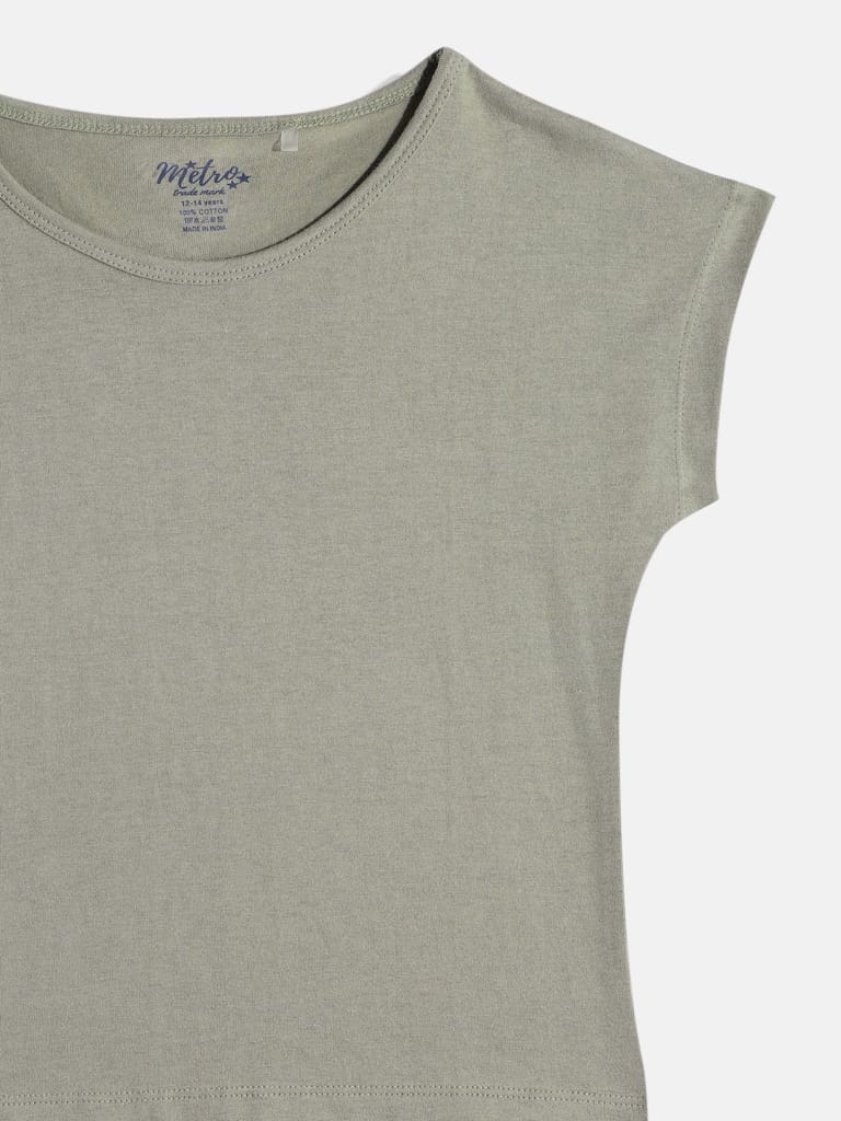 GIRLS OLIVE CROP TOP