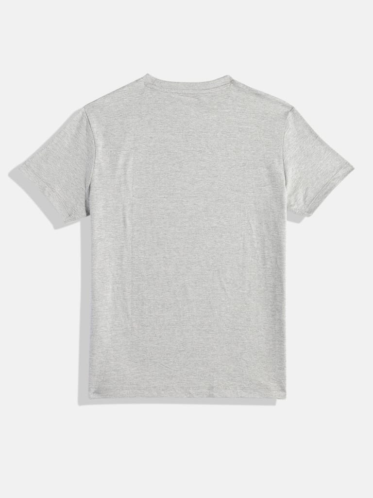 BOYS GREY MELANGE CREW NECK T-SHIRT