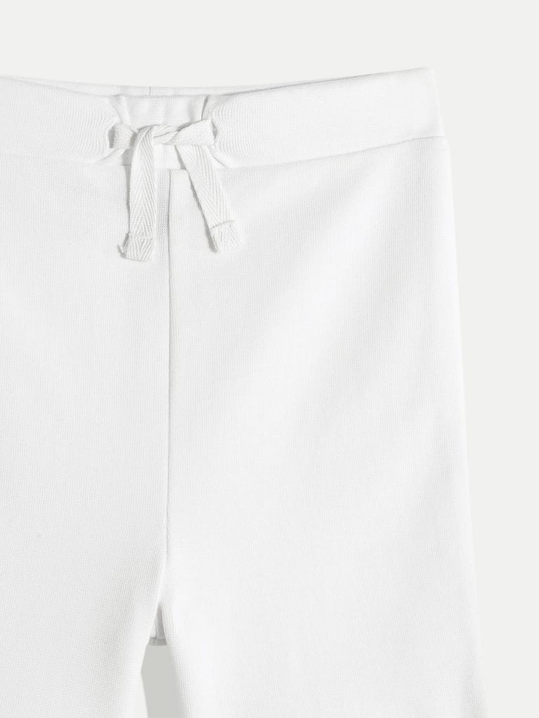 GIRLS WHITE MELANGE SHORTS
