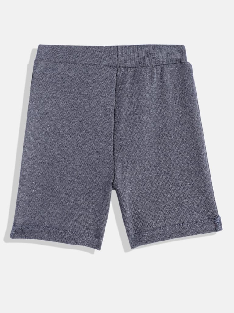 GIRLS BLUE MELANGE SHORTS
