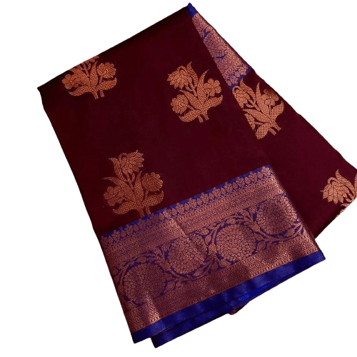 Banarasi Pure Katan Kadhi Butta Silk Jaal Saree