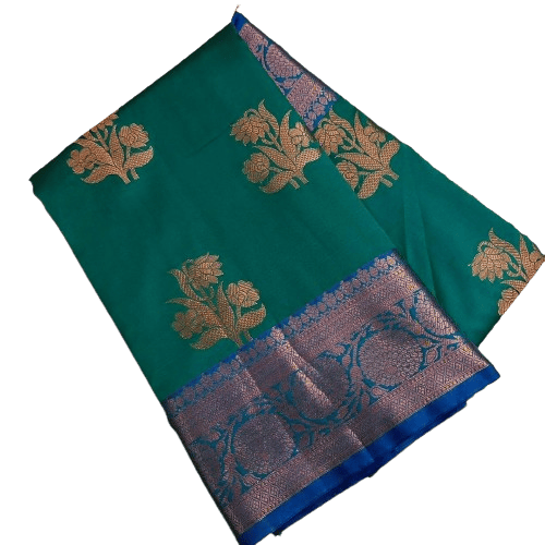 A Banarasi Pure Katan Kadhi Butta Silk Printed Saree