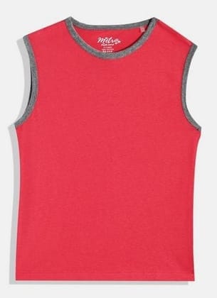 Boys Red Solid Vest T-shirt