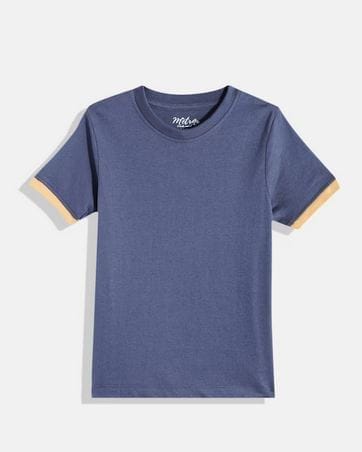 Boys Navy Solid T-shirt
