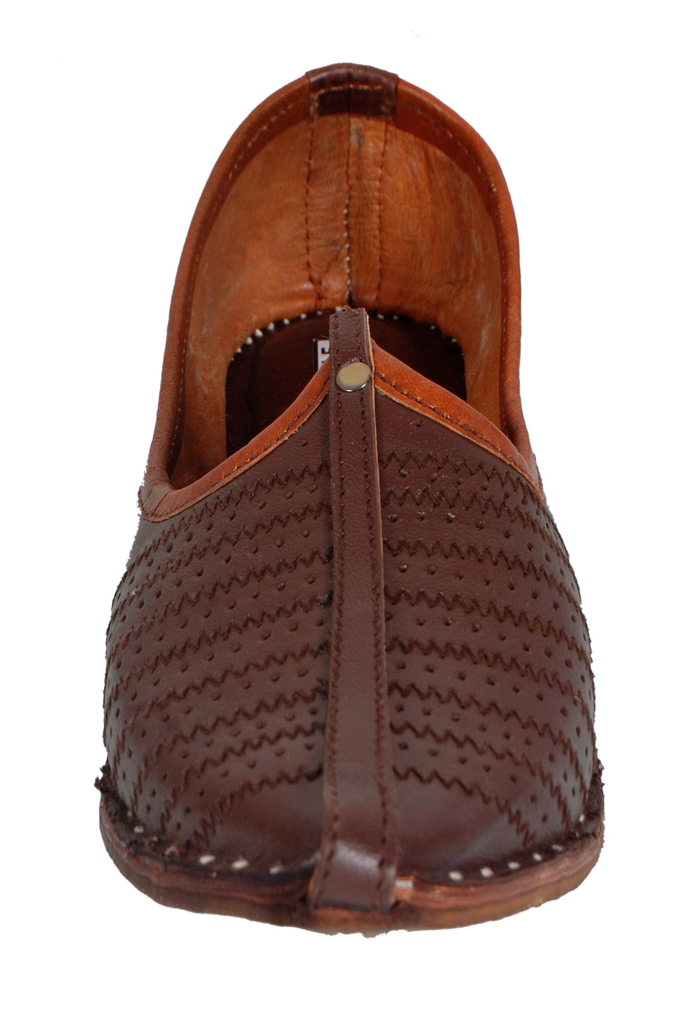 C Stvle Moiari Men's Traditional Rajasthani Men's Genuine Leather Jutti, Mojari (Dark Brown,