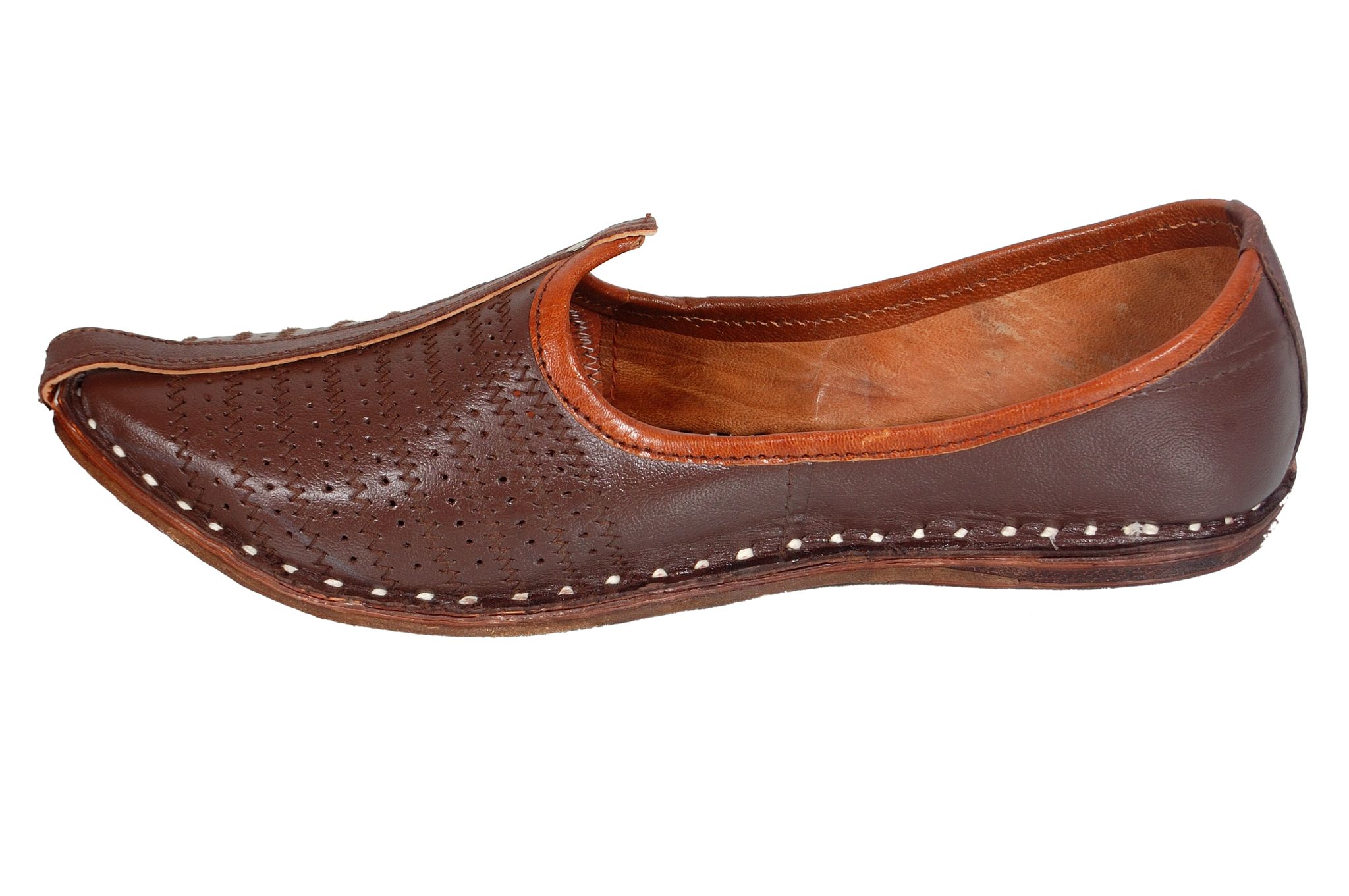 C Stvle Moiari Men's Traditional Rajasthani Men's Genuine Leather Jutti, Mojari (Dark Brown,