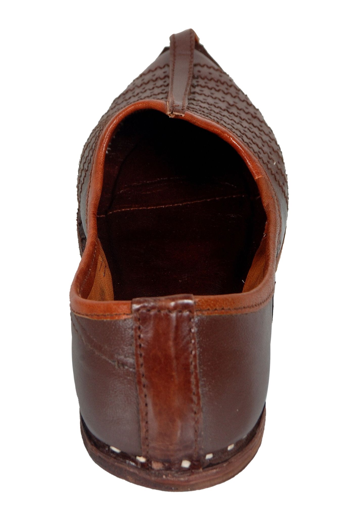 C Stvle Moiari Men's Traditional Rajasthani Men's Genuine Leather Jutti, Mojari (Dark Brown,