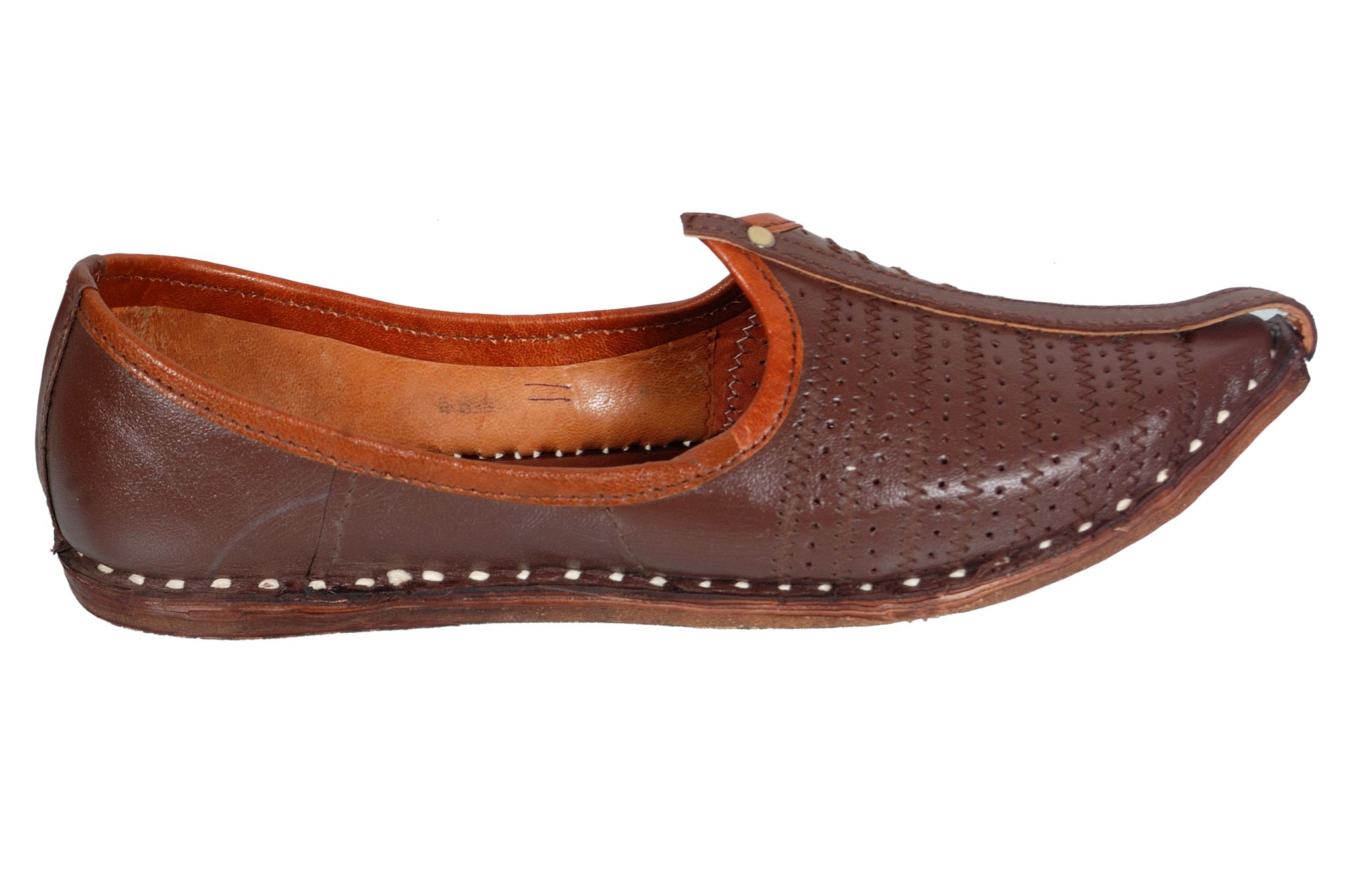 C Stvle Moiari Men's Traditional Rajasthani Men's Genuine Leather Jutti, Mojari (Dark Brown,