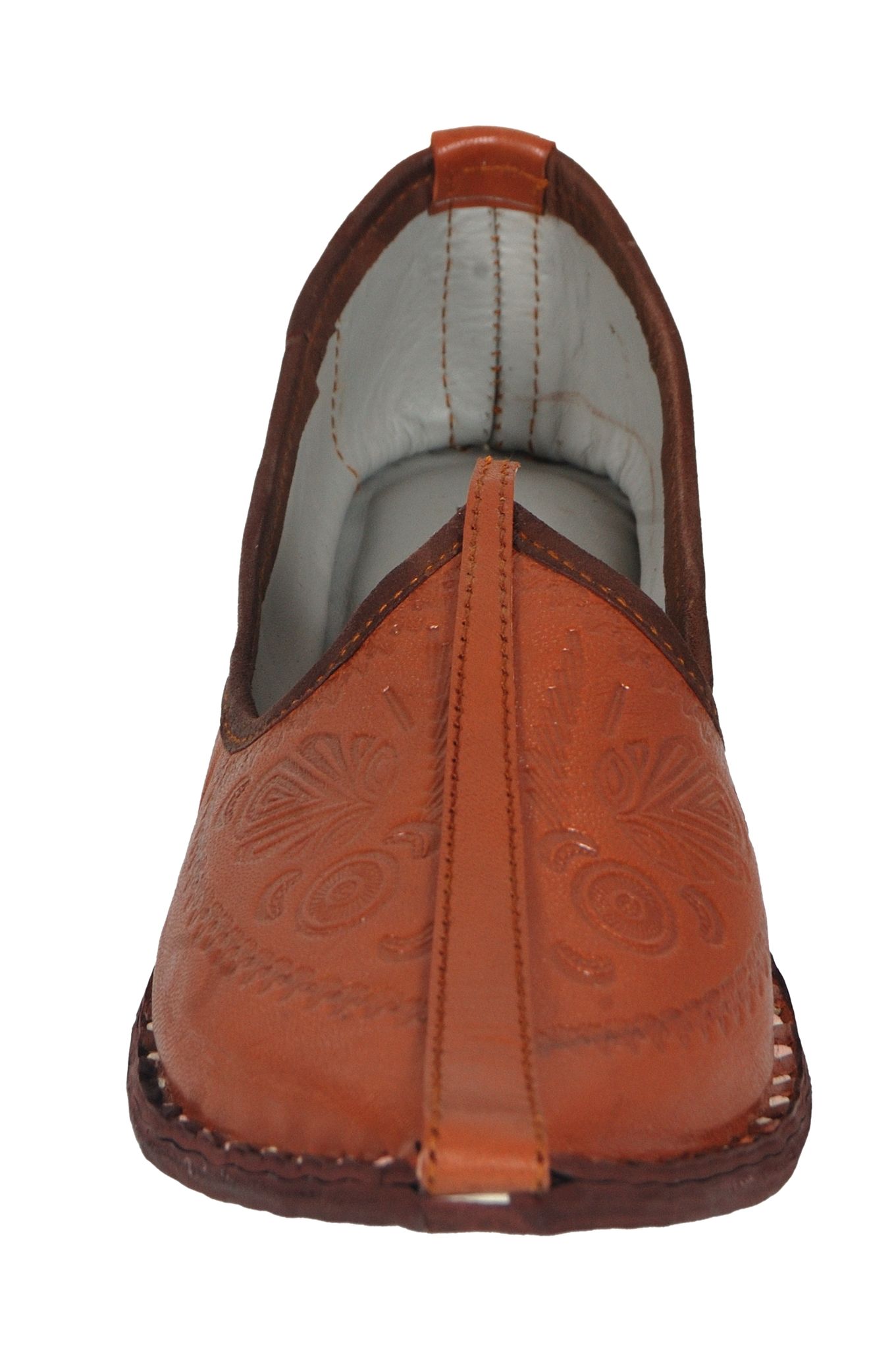 C Stvle Moiari Men's Traditional Rajasthani Men's Genuine Leather Jutti, Mojari, Brown