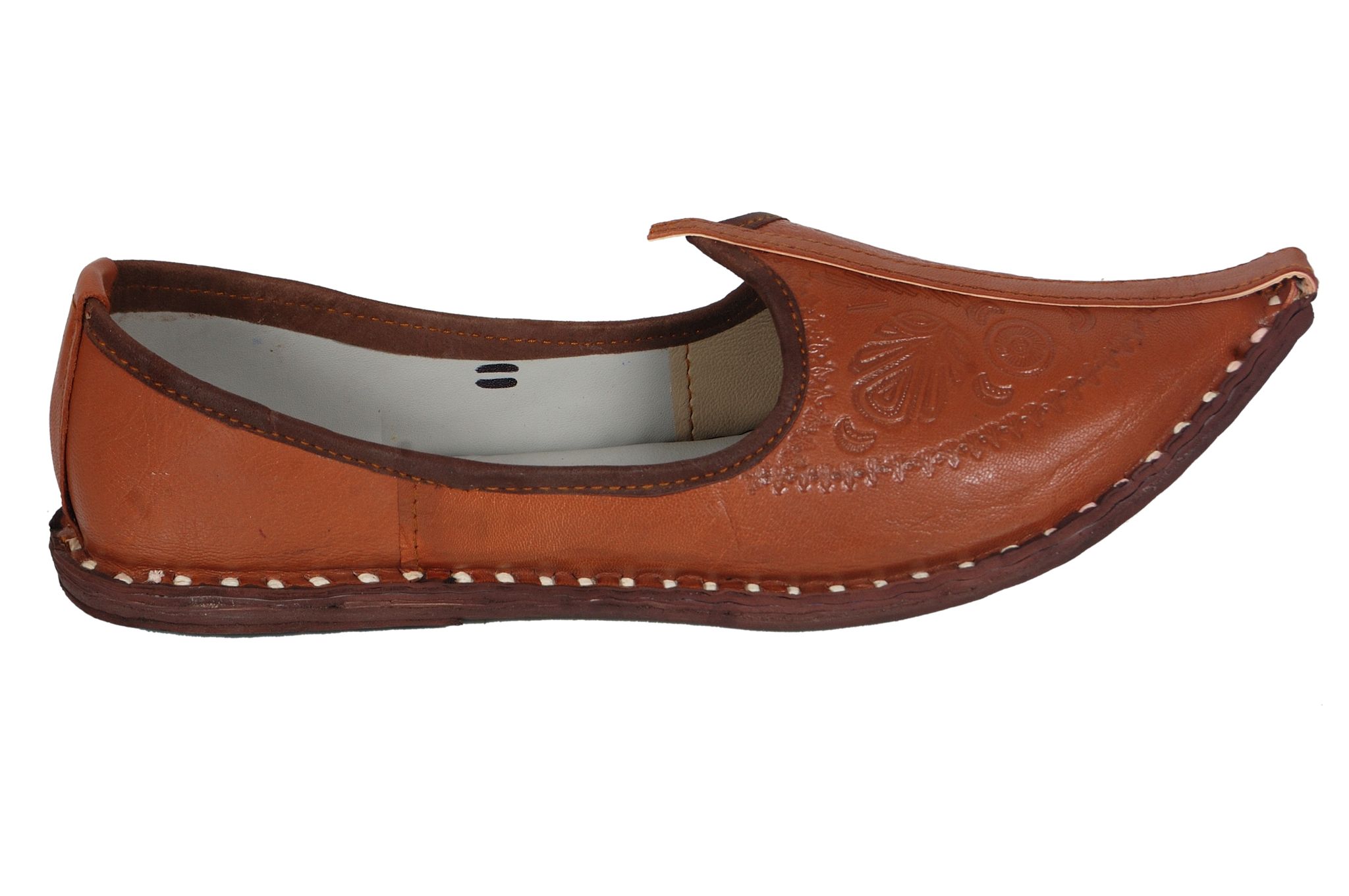 C Stvle Moiari Men's Traditional Rajasthani Men's Genuine Leather Jutti, Mojari, Brown