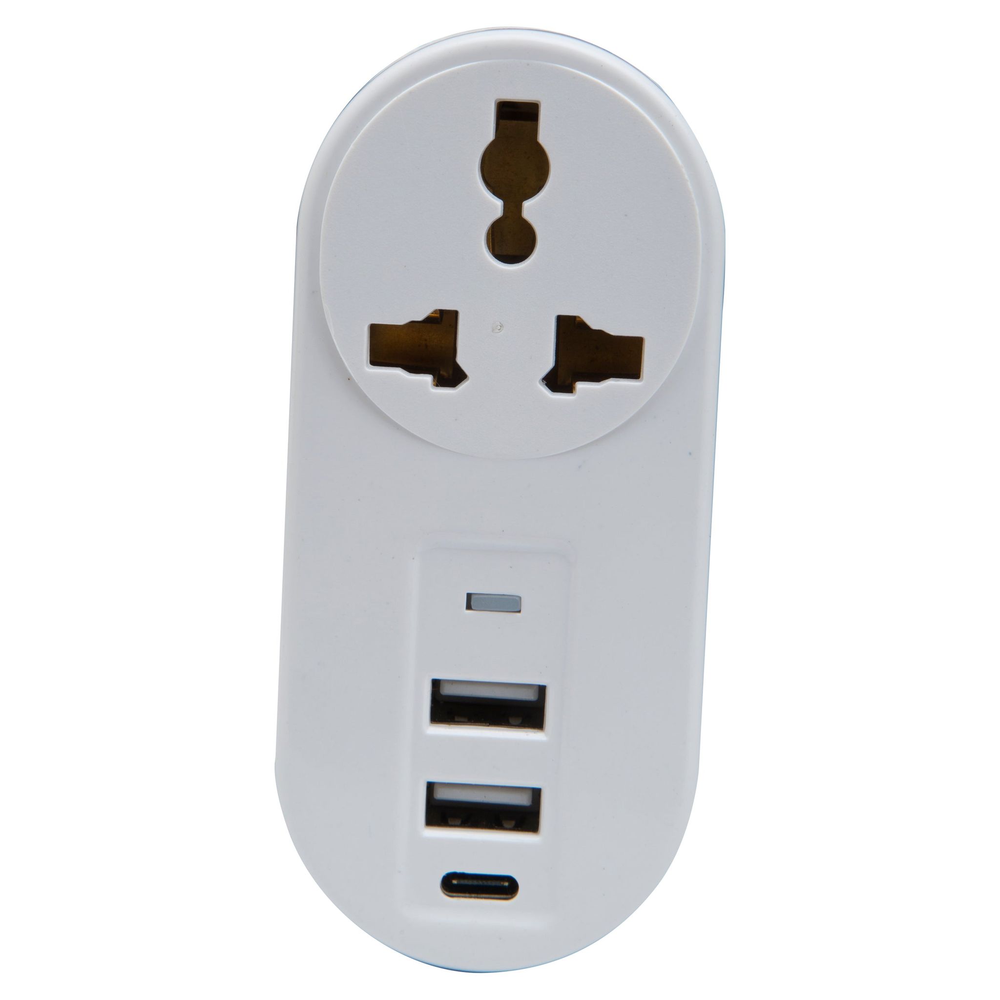 Lapcare Multiport Travel Charger with 2 USB and 1 Type C port (White)