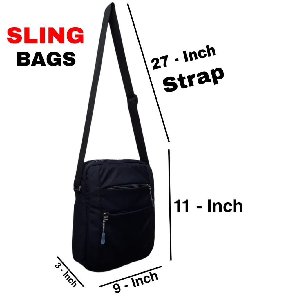 Mens Stylish Travel Accessories Crossbody Sling bag (Black)