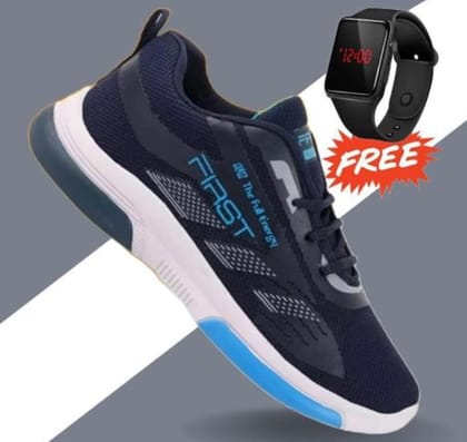 Latest fashionable trendy unique men sneaker with watch