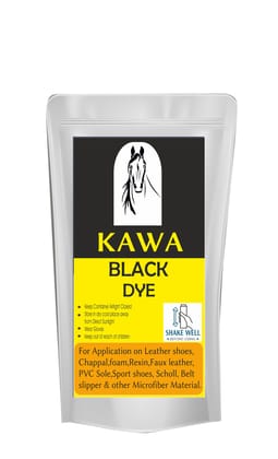 KAWA Black Dye for Shoes, Leather,& Microfibre Material, Matte Finish. Set of 1. (60ml)