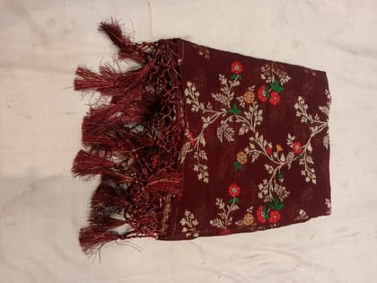 Embroidered Tussar Brown Silk Saree