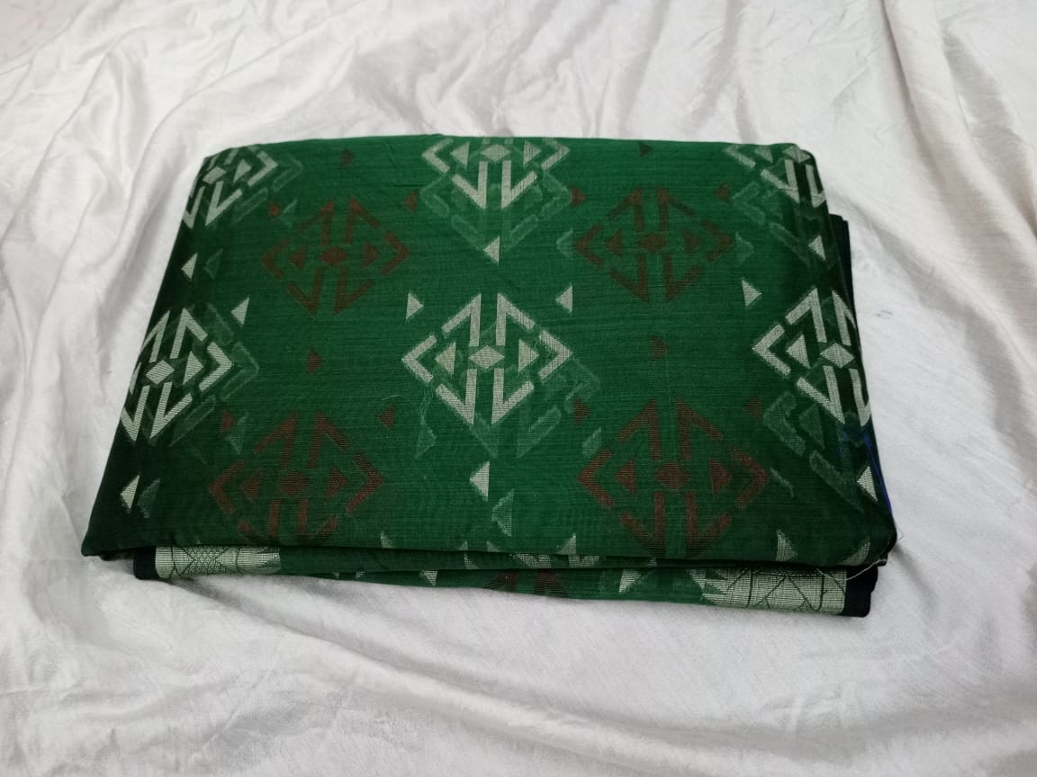 Women's Handmade Dark Green Design Saree