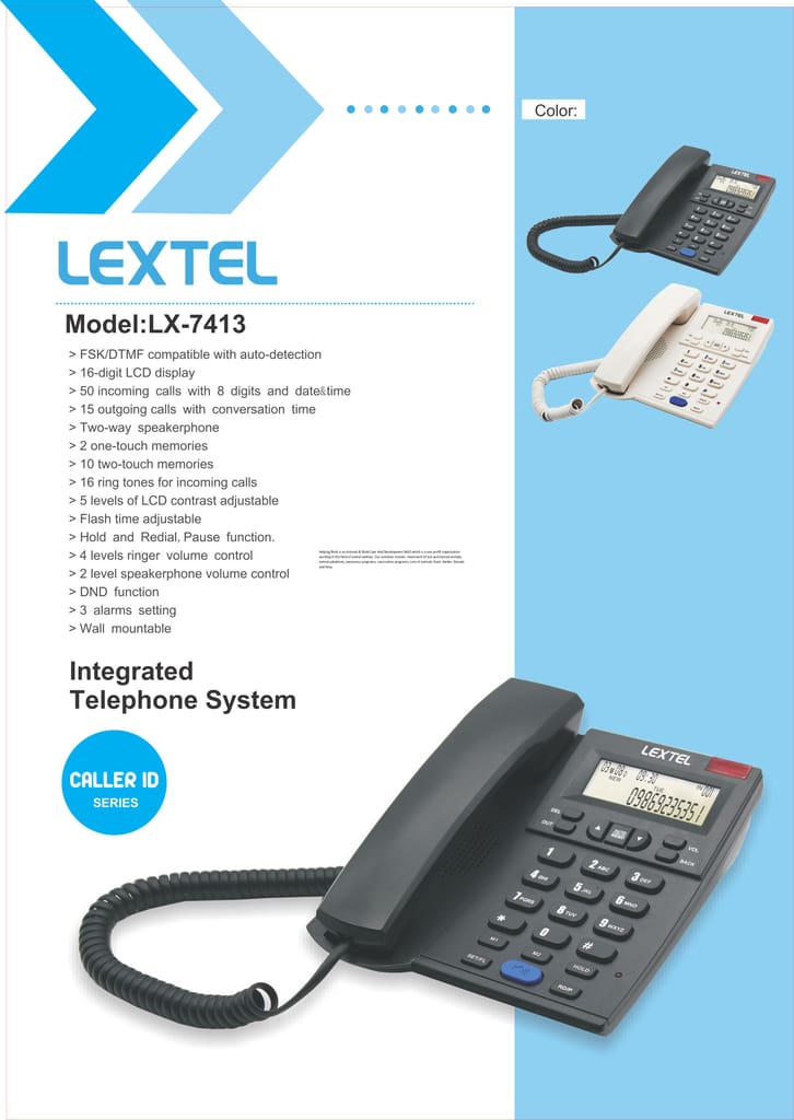 Lextel LX-7413 Landline Corded Caller ID Speaker Phone