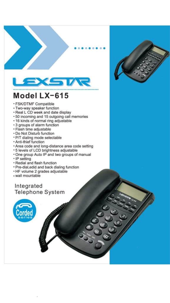 Lextel LX- 615 Landline Corded Caller ID Speakerphone
