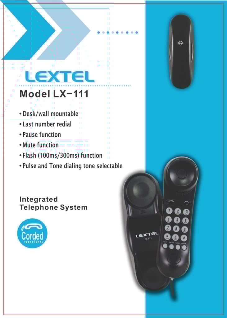 Lextel LX-111 Landline Corded Slim Telephone