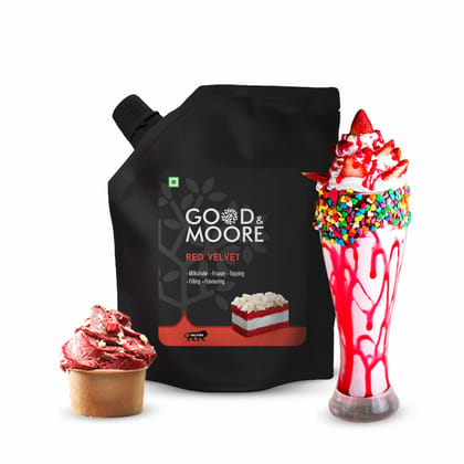 GOOD&MOORE Red Velvet Sauce | 200ml | With Cream Cheese Flavor | For Toppings, Fillings, Flavoring, Cookies, Cakes and More