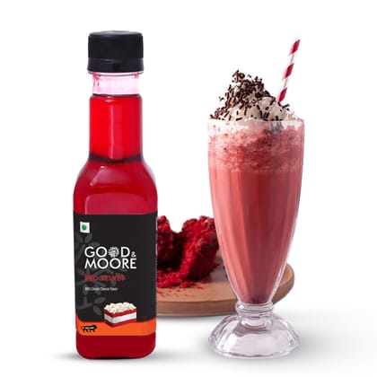 GOOD&MOORE Red Velvet Syrup | 250ml | For Shakes, Frappes, Cakes & Pastries and more | Concentrated Syrup