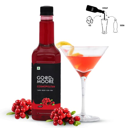 GOOD&MOORE Cosmopolitan Syrup | 750ml | For Cocktail, Mocktail, Sodas, Ice-teas and more | Concentrated Syrup