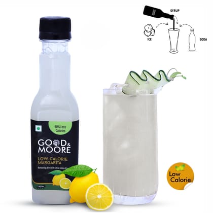 GOOD&MOORE Low Calorie Margarita Syrup | 250ml | For Cocktail, Mocktail, Sodas, Ice-teas and more | Upto 98% Less Calories | Concentrated Syrup