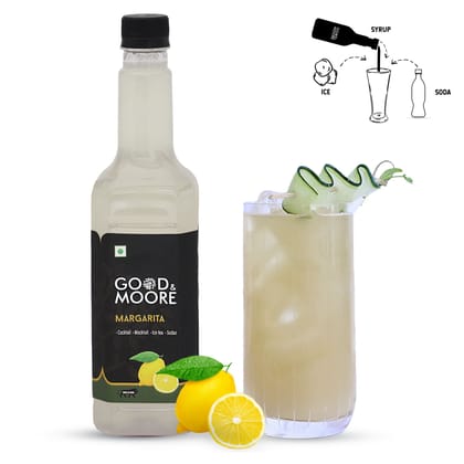 GOOD&MOORE Margarita Syrup | 750ml | For Cocktail, Mocktail, Sodas, Ice-teas and more | Concentrated Syrup