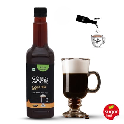 GOOD&MOORE Sugar free Irish Syrup | 750ml | For Coffee, Milkshake, Frappe, Cold-coffee, Pancakes and more | Diabetic Friendly | Concentrated Syrup