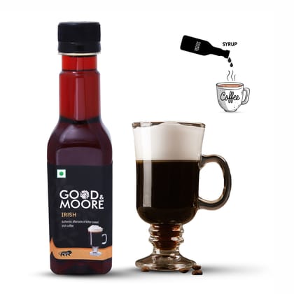 GOOD&MOORE Irish Syrup | 250ml | For Coffee, Milkshake, Frappe, Cold-coffee, Pancakes and more | Concentrated Syrup