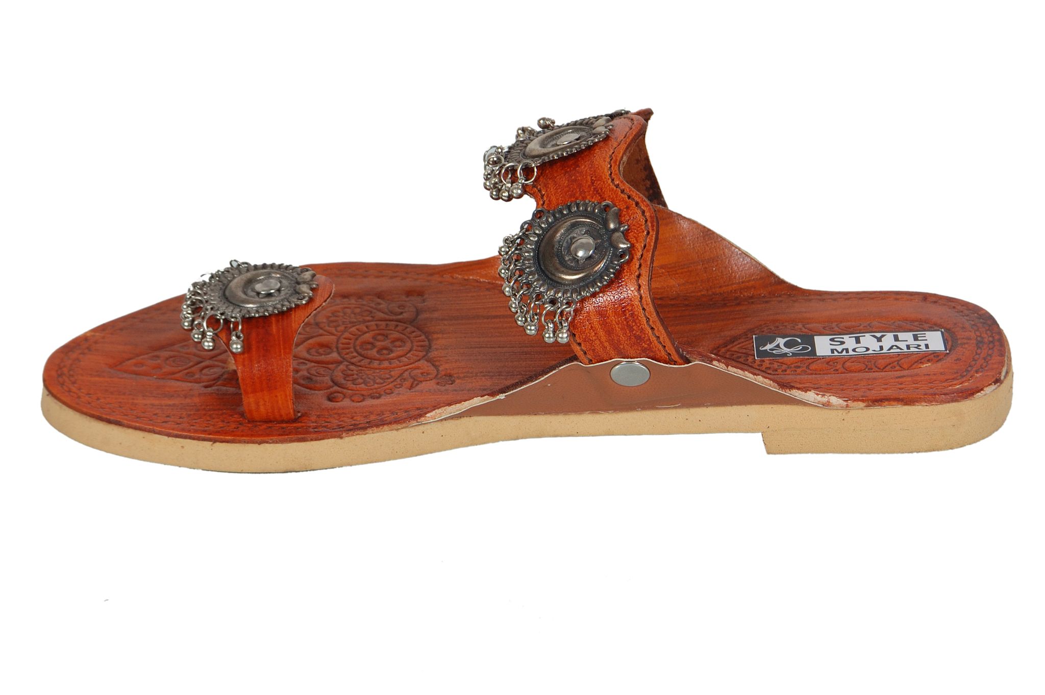 C STYLE Kolhapuri Chappal for Women Stylish, Flat Fashion Sandals and Ethnic Slippers for Girls (BROWN)