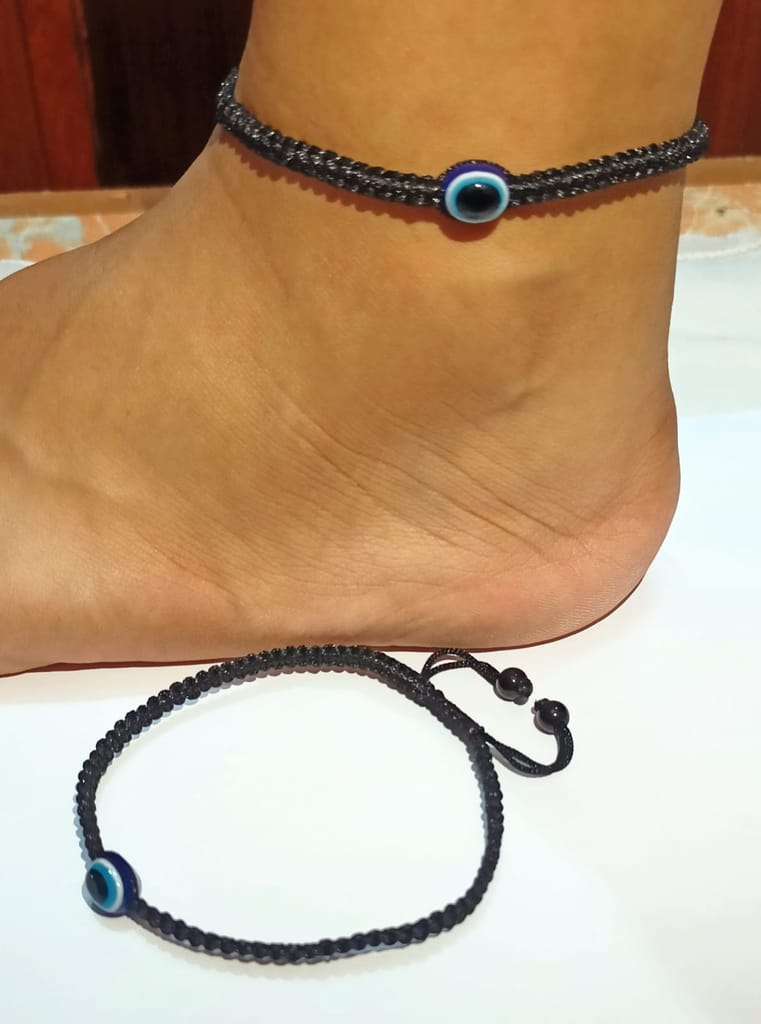 Evil Eye Hadmade Thread Anklet Pair (2 Pcs.)