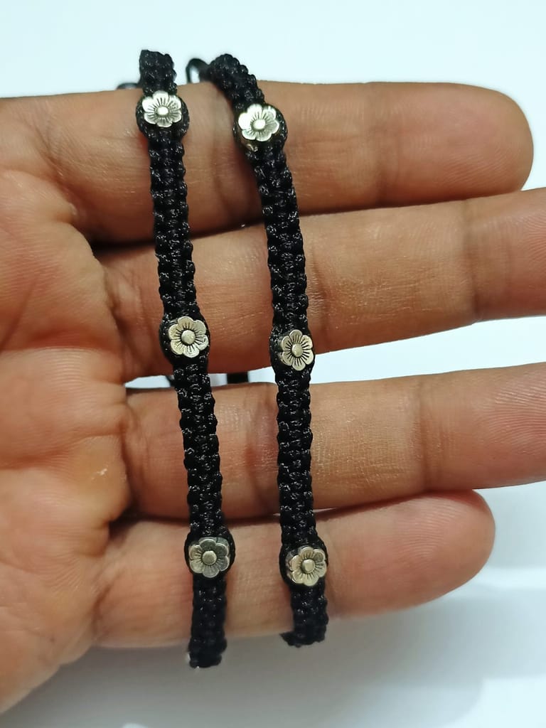 Handmade Adjustable Thread Anklet Pair (2 Pcs.)