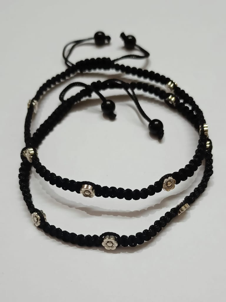 Handmade Adjustable Thread Anklet Pair (2 Pcs.)