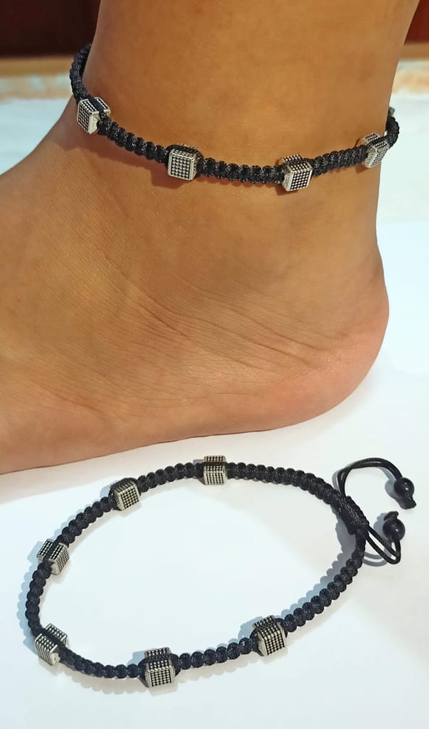 Thread Anklet with Charm Handmade Pair (2 Pcs.)