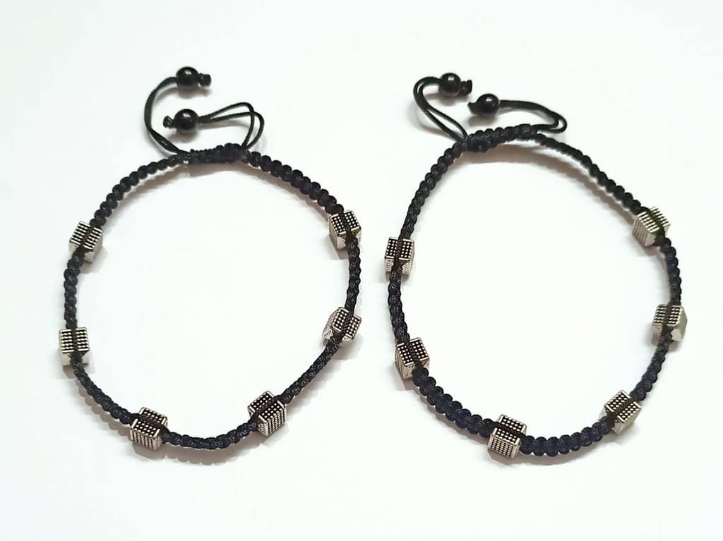 Thread Anklet with Charm Handmade Pair (2 Pcs.)