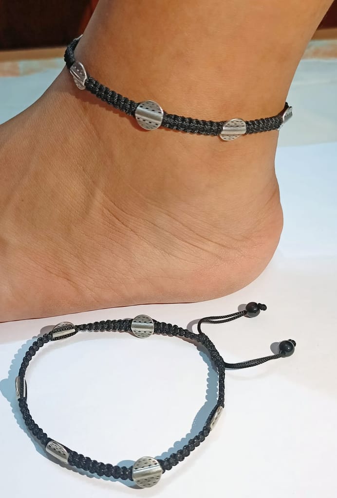 Adjustable Handmade Thread Charm Anklet Pair (2 Pcs.)