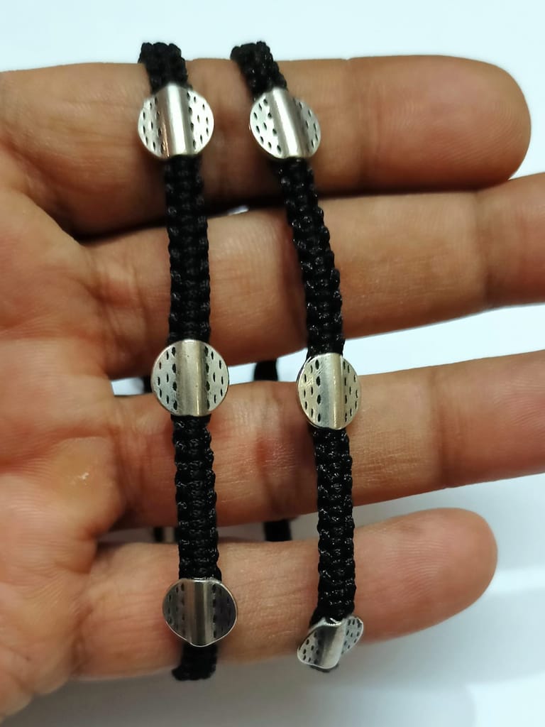 Adjustable Handmade Thread Charm Anklet Pair (2 Pcs.)