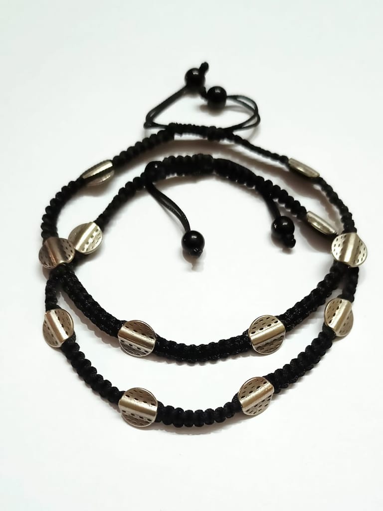 Adjustable Handmade Thread Charm Anklet Pair (2 Pcs.)