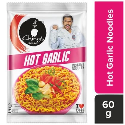 Chings Secret Hot Garlic Instant Noodles, 60 g Pouch