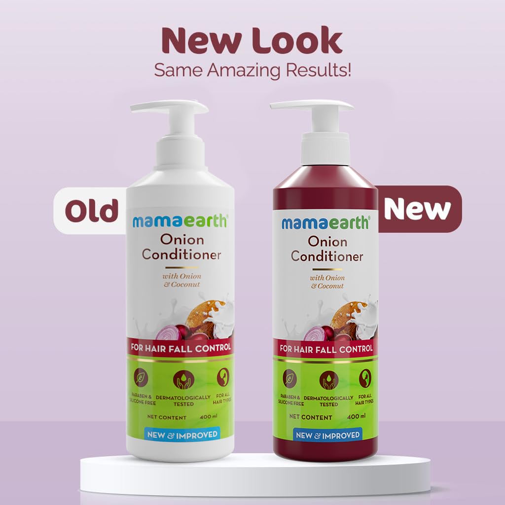 Mamaearth Onion Conditioner for Hair Growth & Hair Fall Control with Coconut Oil 400 ML