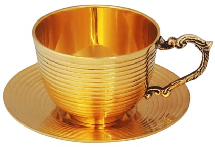 Brass Cup And Saucer Set - 110 Ml - 4.5*4.5*2.5 inch (Z272 C)