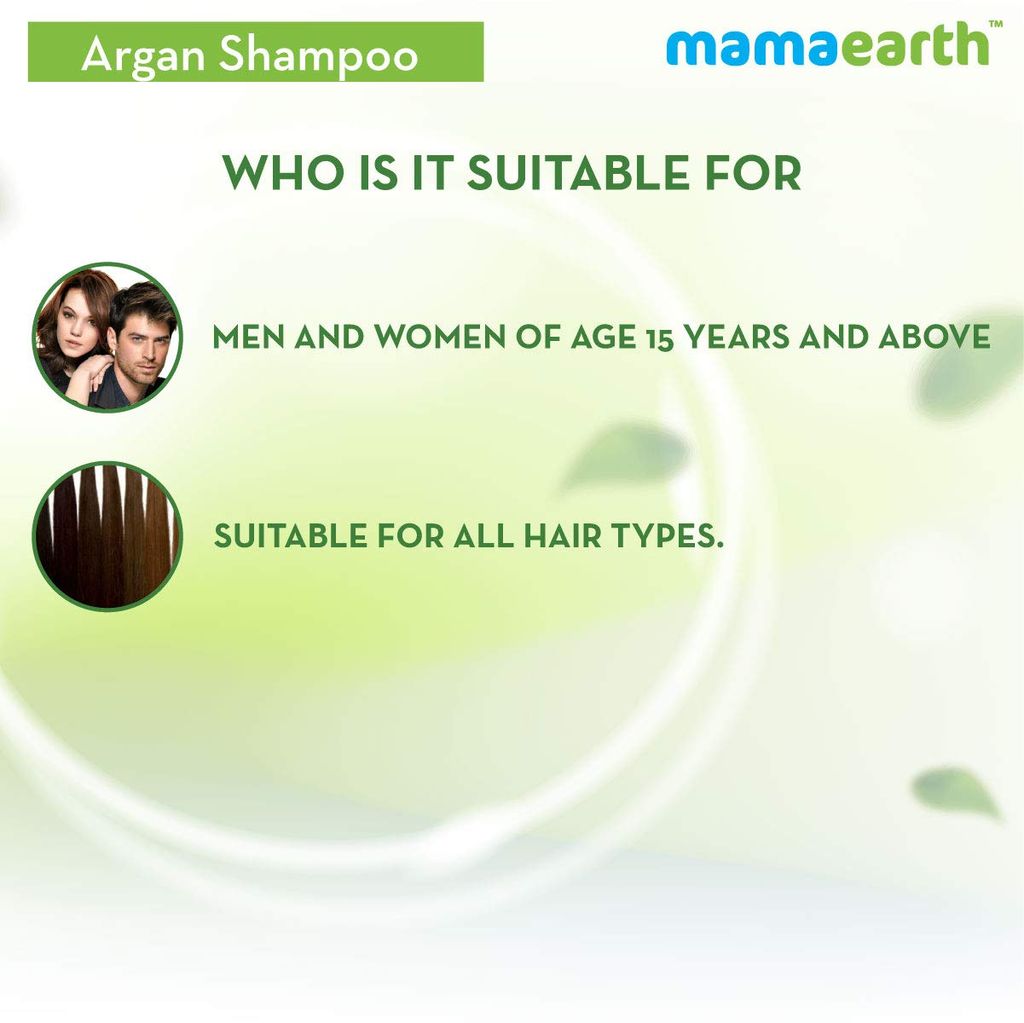 Mama Earth Argan Shampoo with Argan and Apple Cider Vinegar for Frizz-free and Stronger Hair - 250 ml