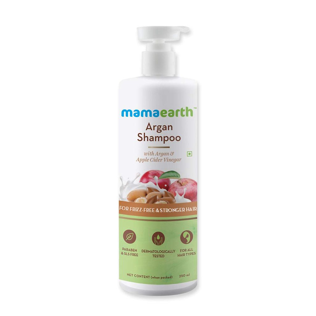 Mama Earth Argan Shampoo with Argan and Apple Cider Vinegar for Frizz-free and Stronger Hair - 250 ml