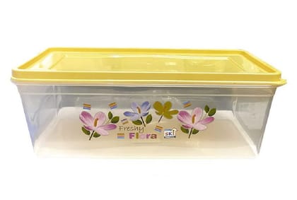 Multipurpose Bread Box Airtight Food Grade Container/BPA Free for Kitchen Jars with Lid Refrigerator/Vegetable/Grocery/Dry Fruits/Snacks & Freezer Storage|29 x 15 x 11 cm,(Yellow,4700 ML)