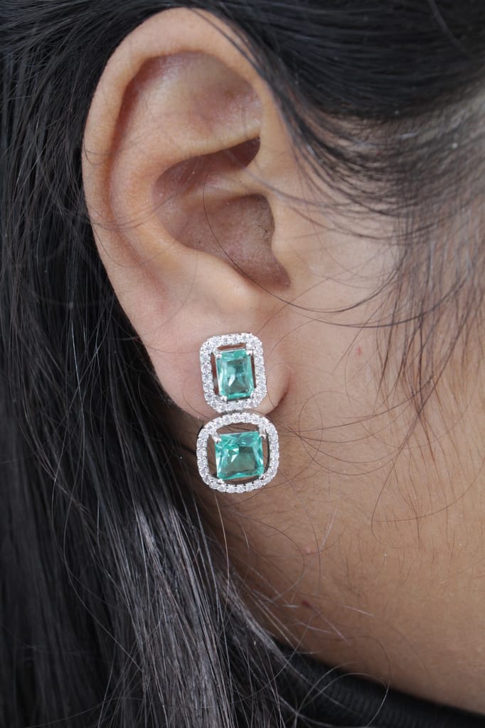 American Diamond CZ Silver Earring Girls & Women